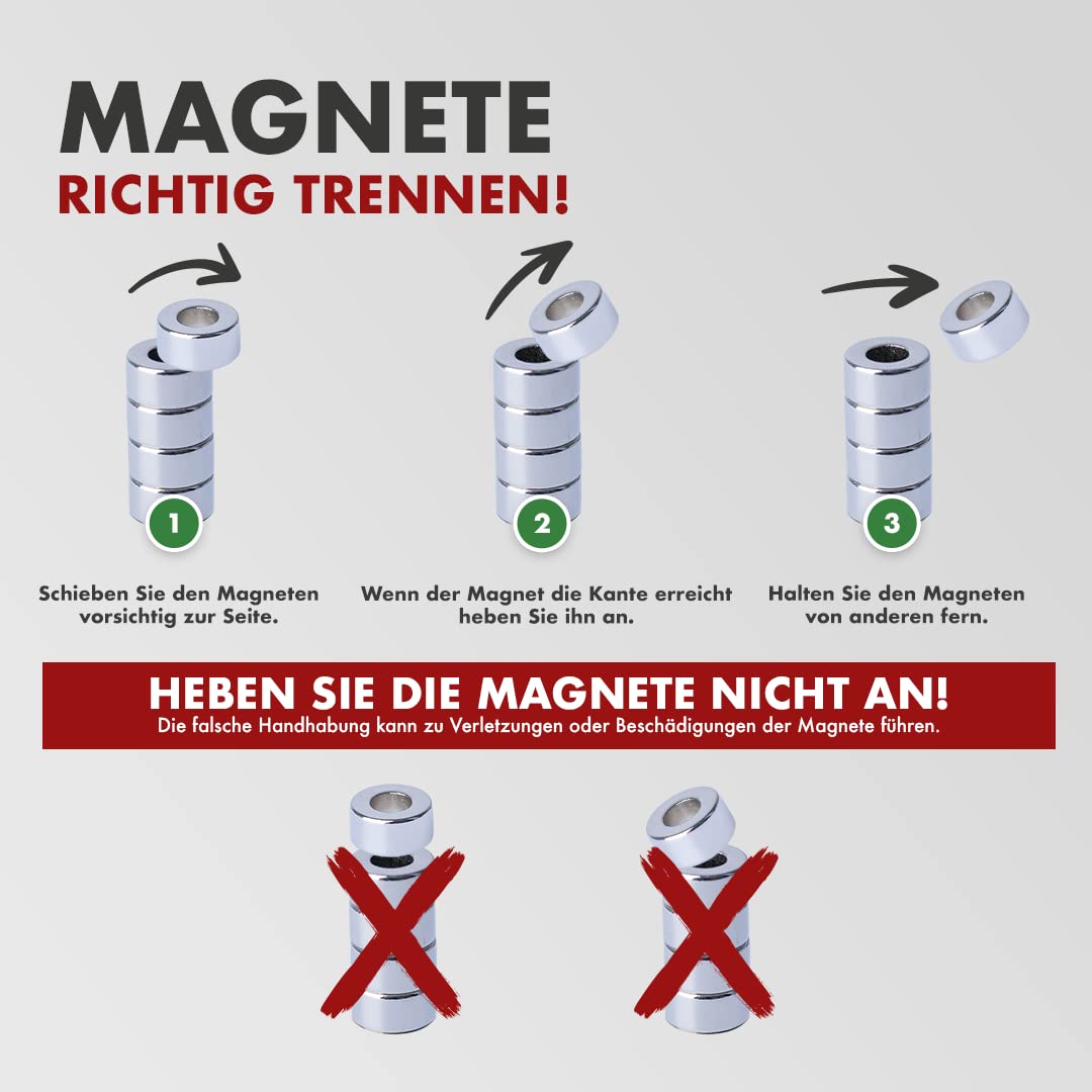 Magnete richtig trennen – seitlich abschieben