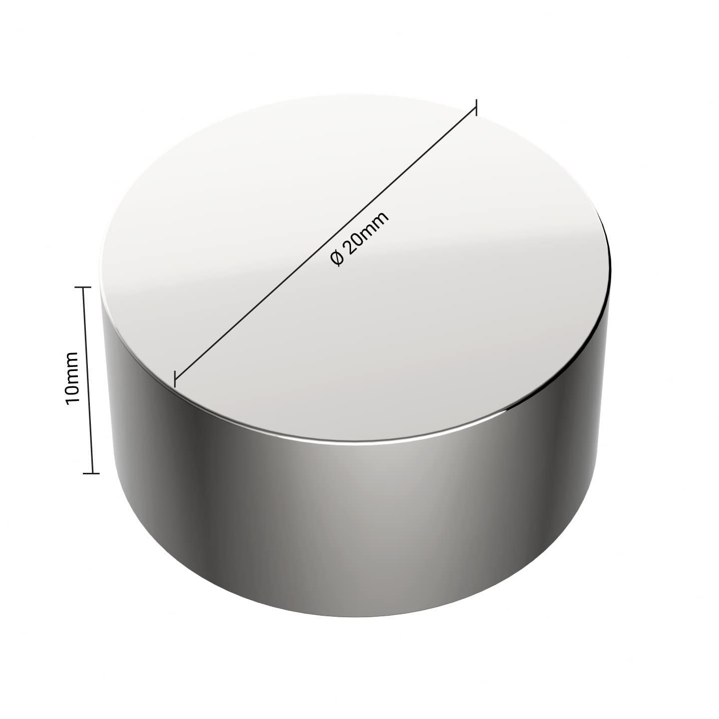 2 × 5 Neodym Power-Magnete Ø 20 × 10 mm